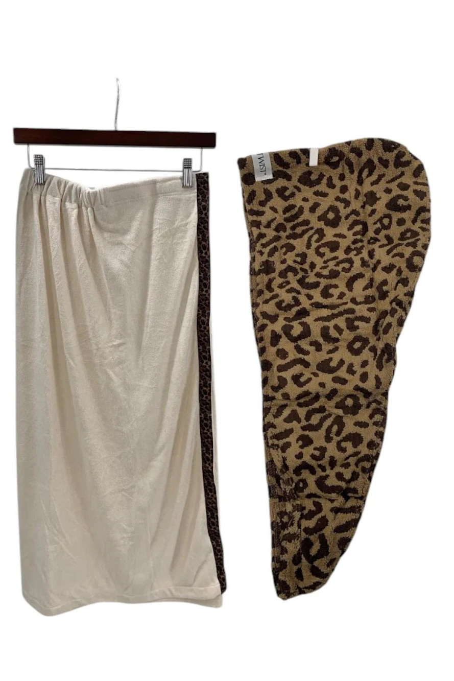 Turbie Twist Women's 2-pack Bath Wrap Combo Set Leopard